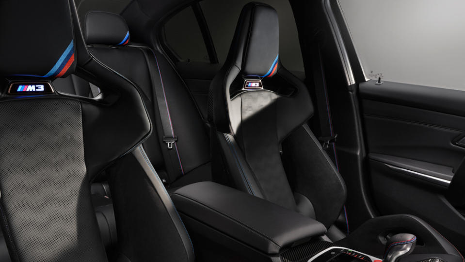 The interior of the 2023 BMW M3 Edition 50 Jahre BMW M.