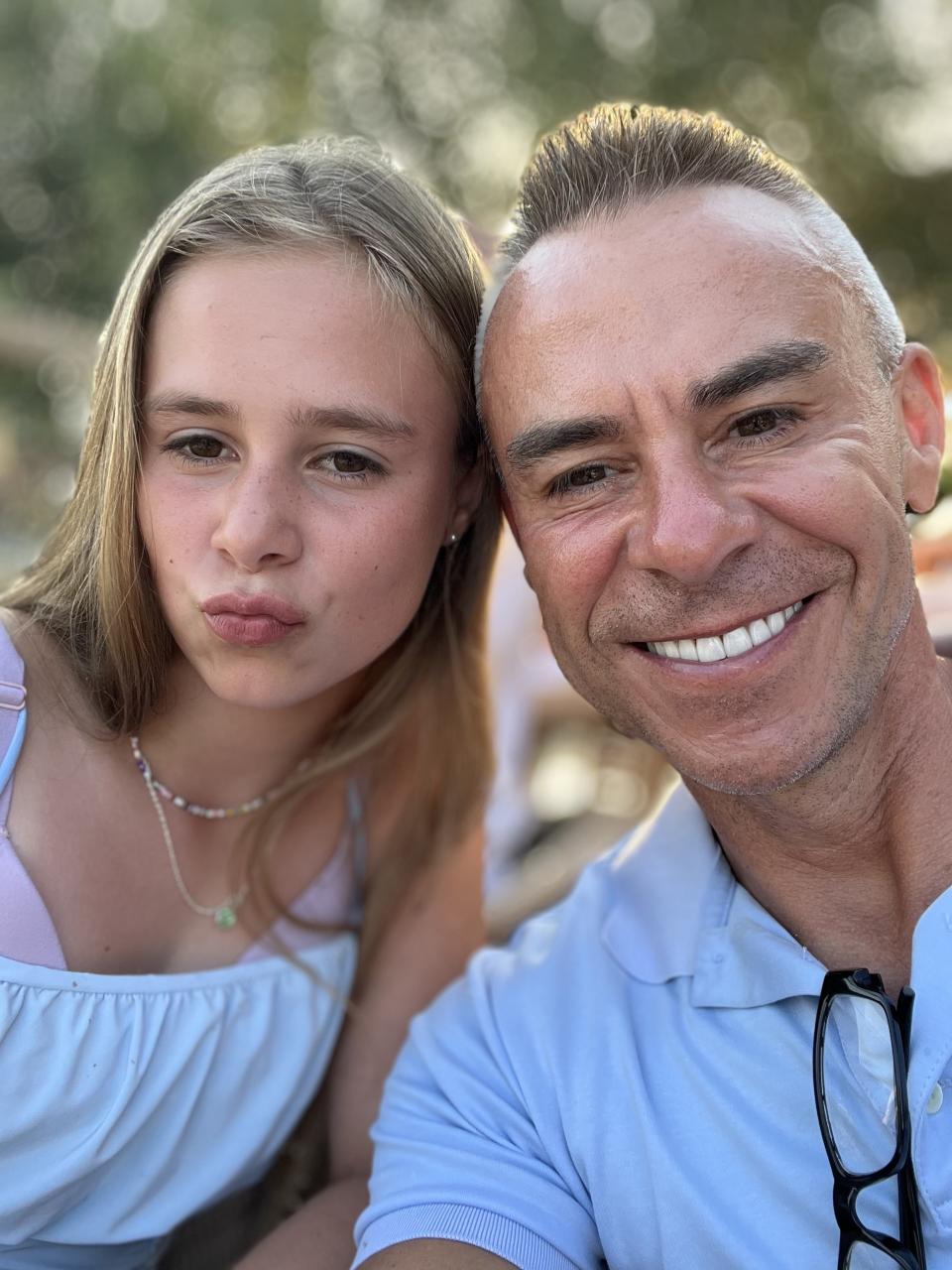 Andy Harrington, pictured recently with his daughter Amelia, aged 12, who was devastated by the loss of her baby brother back in 2015. (Supplied)