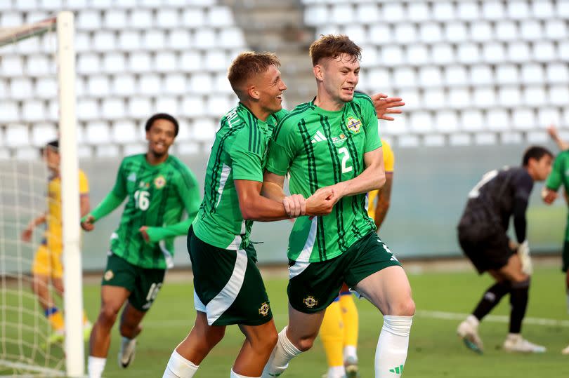 Photo shows Conor Bradley after scoring against Andorra