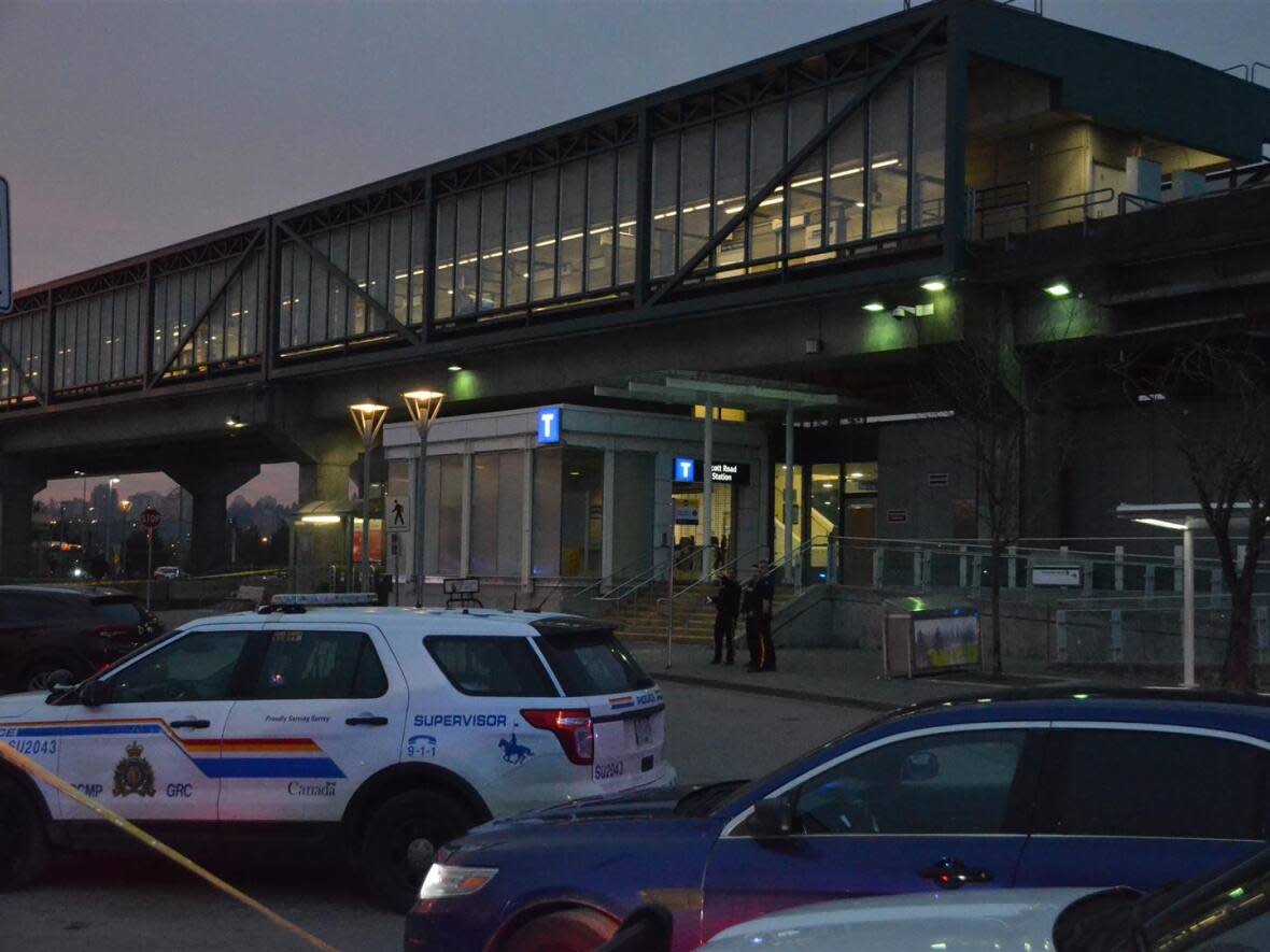 Transit police said a dispute emerged over a seat on a SkyTrain departing Scott Road Station eastbound on Dec. 4. (Curtis Kreklau - image credit)