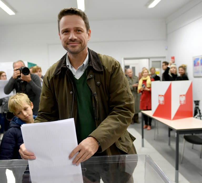 Poland's Civic Platform (PO) liberal opposition candidate Rafal Trzaskowski appears to have won the Warsaw mayor's race in the first round with 54.1 percent of the vote, according to exit polls