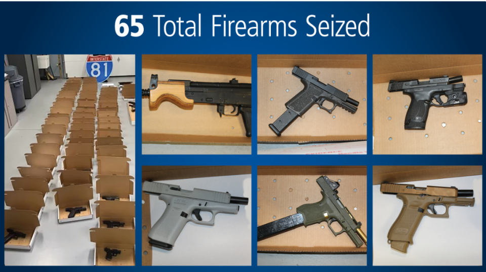 The ATF arrested a man during a traffic stop in Pennsylvania and seized 65 illegal firearms in connection to an April 17, 2023 $20 million Canadian dollar gold heist.