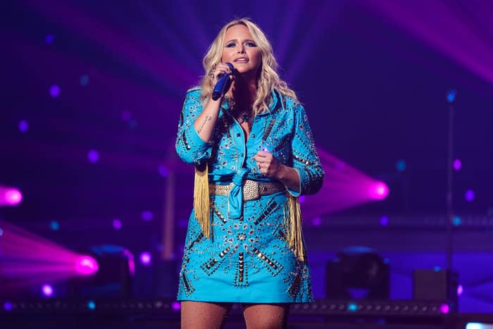 Closeup of Miranda Lambert onstage