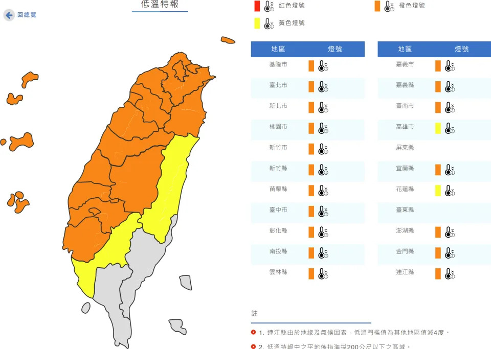 &#x006c23;&#x008c61;&#x005c40;&#x006e05;&#x006668;&#x0091dd;&#x005c0d;&#x0057fa;&#x005317;&#x005317;&#x006843;&#x007af9;&#x0082d7;&#x004e2d;&#x005f70;&#x006295;&#x0096f2;&#x005609;&#x005357;&#x005b9c;&#x006f8e;&#x0091d1;&#x009023;&#x00767c;&#x005e03;&#x004f4e;&#x006eab;&#x006a59;&#x008272;&#x0071c8;&#x00865f;&#x00ff08;6&#x006216;10&#x002103;&#x004ee5;&#x004e0b;&#x004e14;&#x009023;&#x007e8c;24&#x005c0f;&#x006642;12&#x002103;&#x004ee5;&#x004e0b;&#x00ff09;&#x003001;&#x009ad8;&#x0096c4;&#x008207;&#x0082b1;&#x0084ee;&#x009ec3;&#x008272;&#x0071c8;&#x00865f;&#x00ff08;10&#x002103;&#x004ee5;&#x004e0b;&#x00ff09;&#x003002;&#x00ff08;&#x005716;&#x007247;&#x004f86;&#x006e90;&#x00ff1a;&#x006c23;&#x008c61;&#x005c40;&#x00ff0c;&#x004e0b;&#x00540c;&#x00ff09;