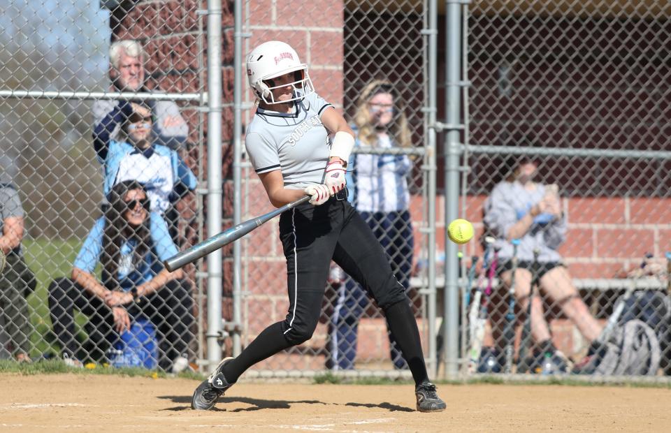 South Side's Madi Fischer swings at a pitch last season.