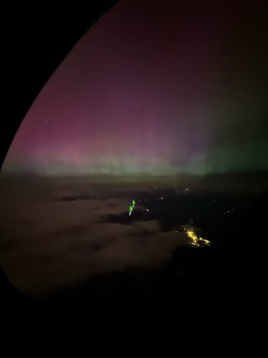 Solar storm during flight from Austin to London | Credit: Claire McKenna