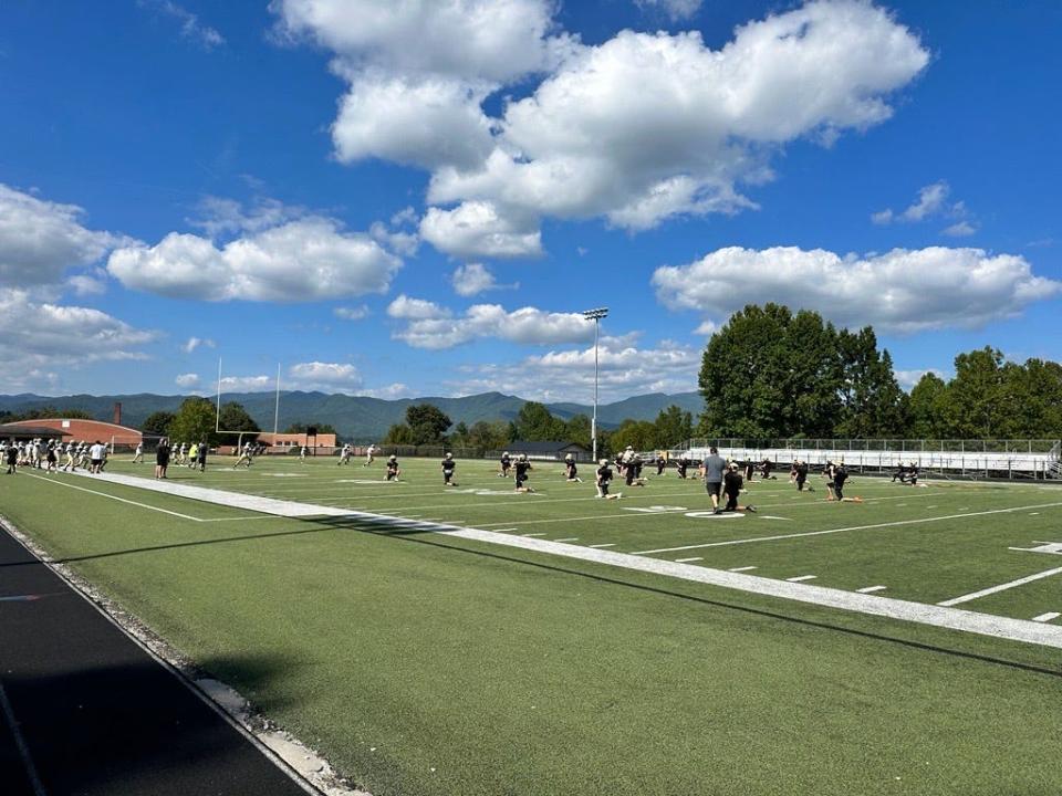 The view from Hayesville's football field during a team practice Sept. 19, 2023.