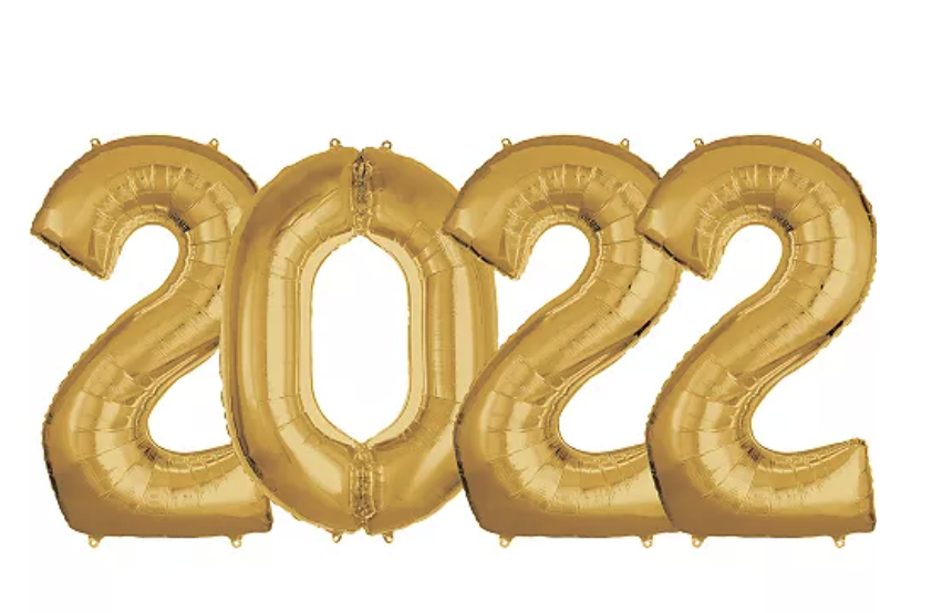 Giant Gold 2022 Number Balloon Kit