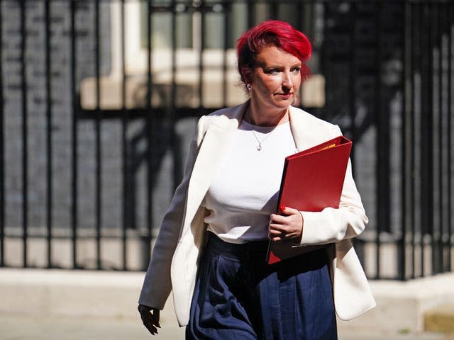 Louise Haigh leaving Downing Street with a red Government folder under her arm