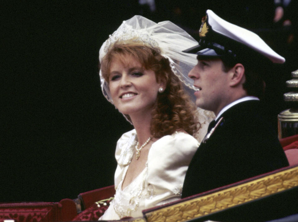 Sarah Ferguson, Duchess of York, Prince Andrew (1986) - Credit: Press Association via AP Images.