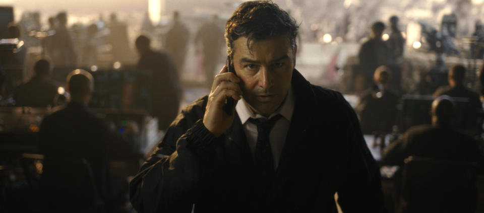 This image released by Warner Bros. Entertainment shows Kyle Chandler in a scene from "Godzilla vs. Kong." (Warner Bros. Entertainment via AP)