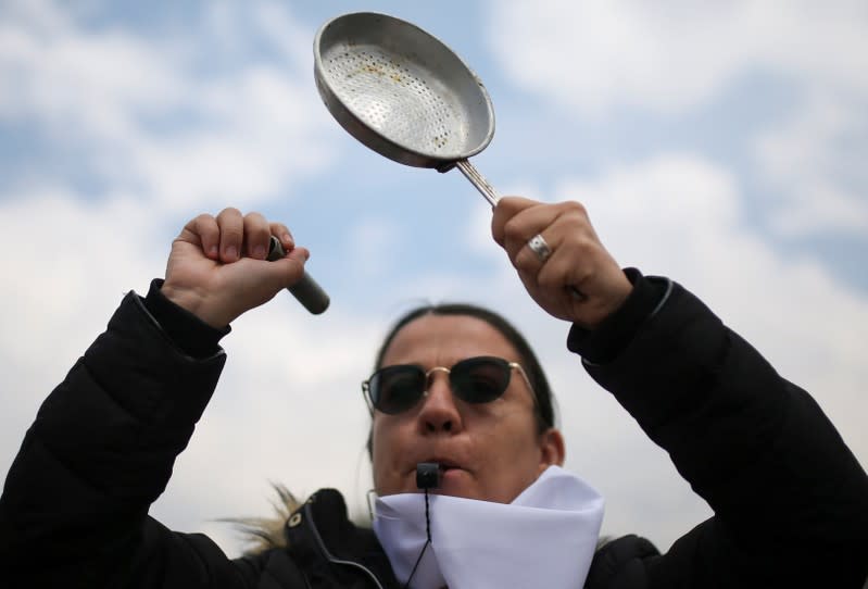 Protest for a national strike in Bogota