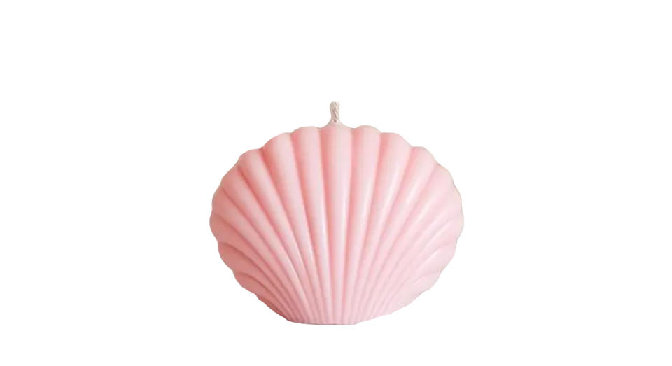 Hebe Shell Candle In Rose Pink (Trouva)