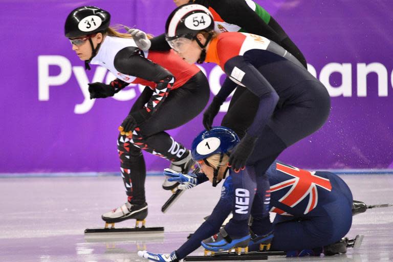 Elise Christie disqualified after yet another fall at Winter Olympics: 'She's fallen more times than Bitcoin'