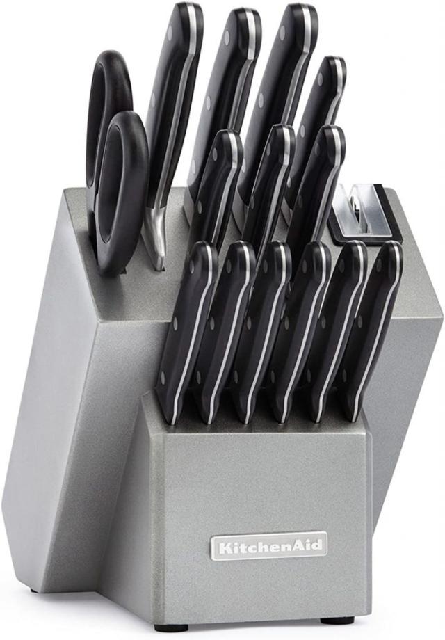 Cuisinart Triple Rivet Block Knife Set Silver Set Of 16 Pieces