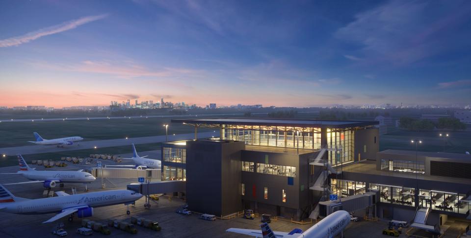 Austin-Bergstrom International Airport renderings of 3-gate expansion to accommodate growth.