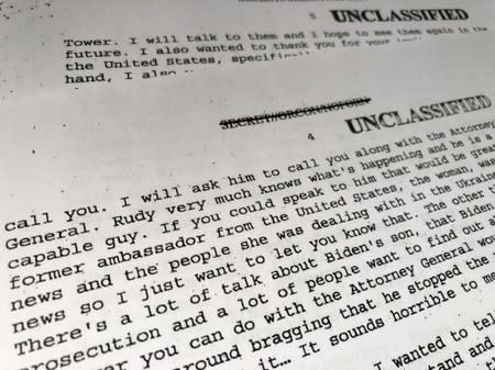 Memorandum released by White House shows President Trump referring to Giuliani, Barr and Joe Biden's son in call with Ukrainian President Zelenskiy