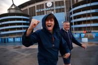 Premier League - Manchester City fans celebrate winning the Premier League