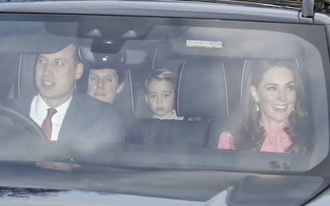 The Cambridges, including Prince George and his nanny, arrive - Credit: Max Mumby