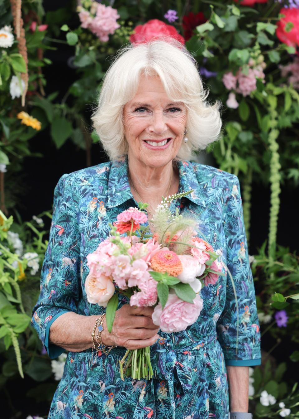 The Duchess of Cornwall during her visit and tour of the Sandringham Flower Show at Sandringham House in Norfolk in 2022. (Chris Jackson/PA) (PA Wire)