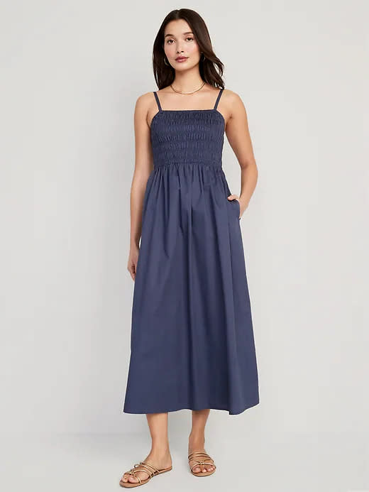 Fit & Flare Sleeveless Smocked Maxi Dress. Image via Old Navy.