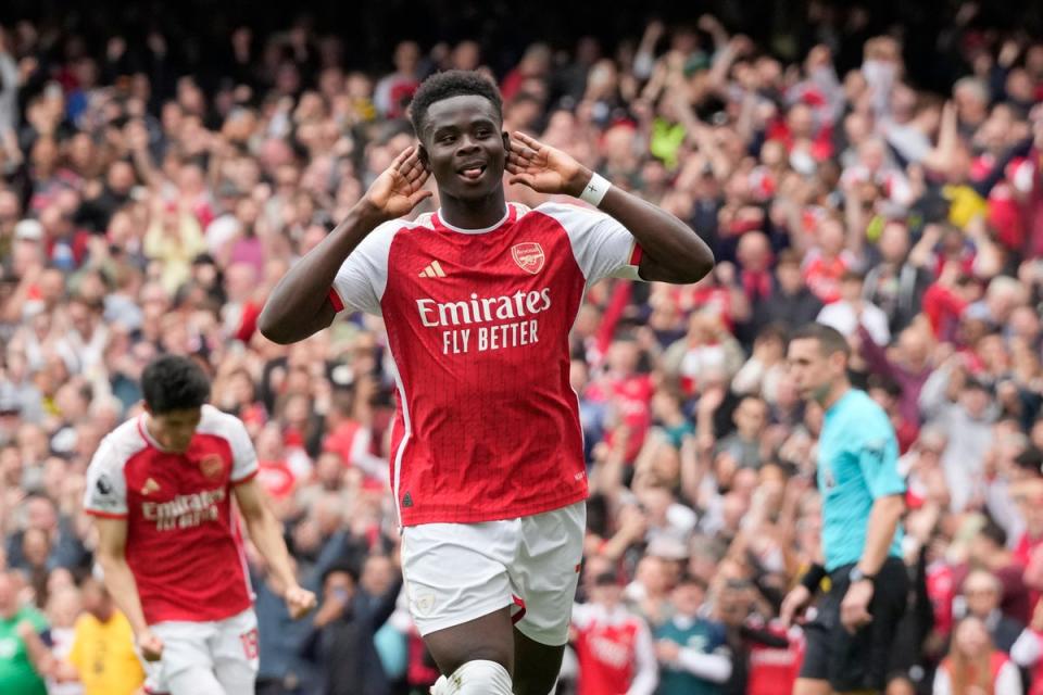 Bukayo Saka has been a key figure in Arsenal’s midfield  (AP)