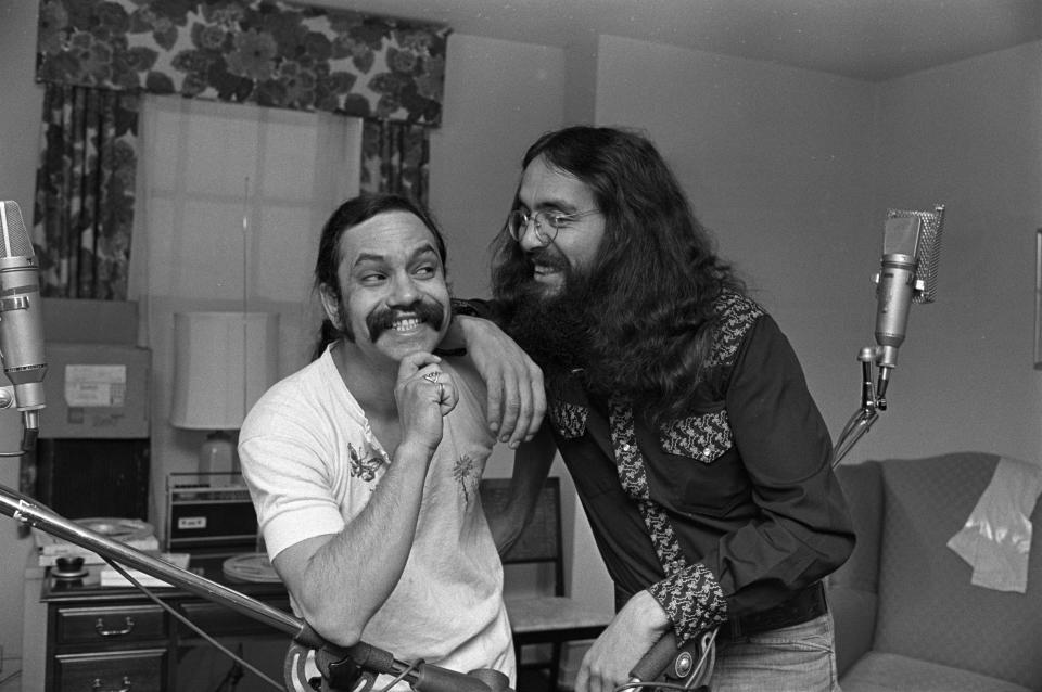 Cheech and Chong at a radio station