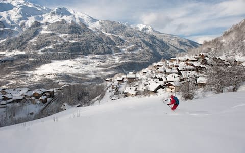 Powder skiing Sainte Foy Tarentaise - Credit: Mark Junak