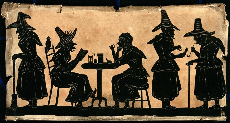 <span class="caption">Witches have a long history dating back to Ancient Rome. This print from 1815 is by British engraver Edward Orme.</span> <span class="attribution"><a class="link " href="https://wellcomecollection.org/works/agcca3t8" rel="nofollow noopener" target="_blank" data-ylk="slk:(Wellcome Collection);elm:context_link;itc:0;sec:content-canvas">(Wellcome Collection)</a></span>