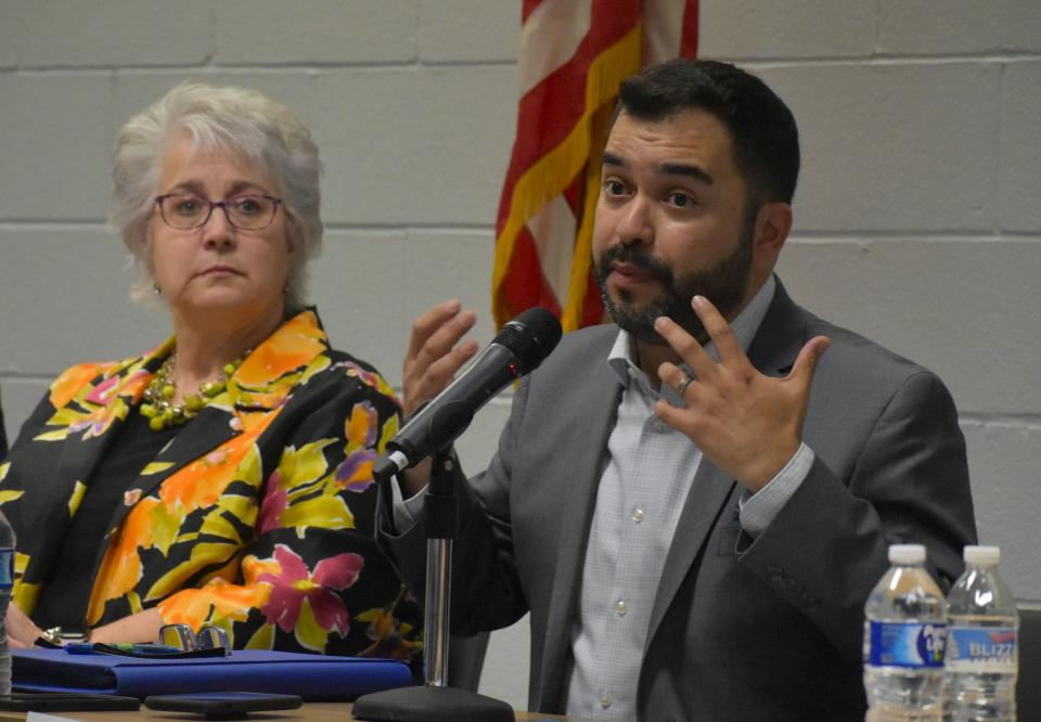 Fernando Treviño, special deputy secretary for the Pennsylvania Department of Environmental Protection’s Office of Environmental Justice, speaks at a July 13 steering committee meeting outlining the process for deploying a $5 million environmental mitigation fund stemming from Shell’s repeated air violations at its Potter Township ethane cracker plant.