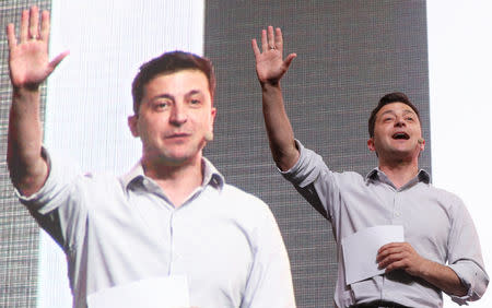 Ukraine's President Volodymyr Zelenskiy delivers a speech during an IT conference in Kiev, Ukraine May 23, 2019. REUTERS/Valentyn Ogirenko