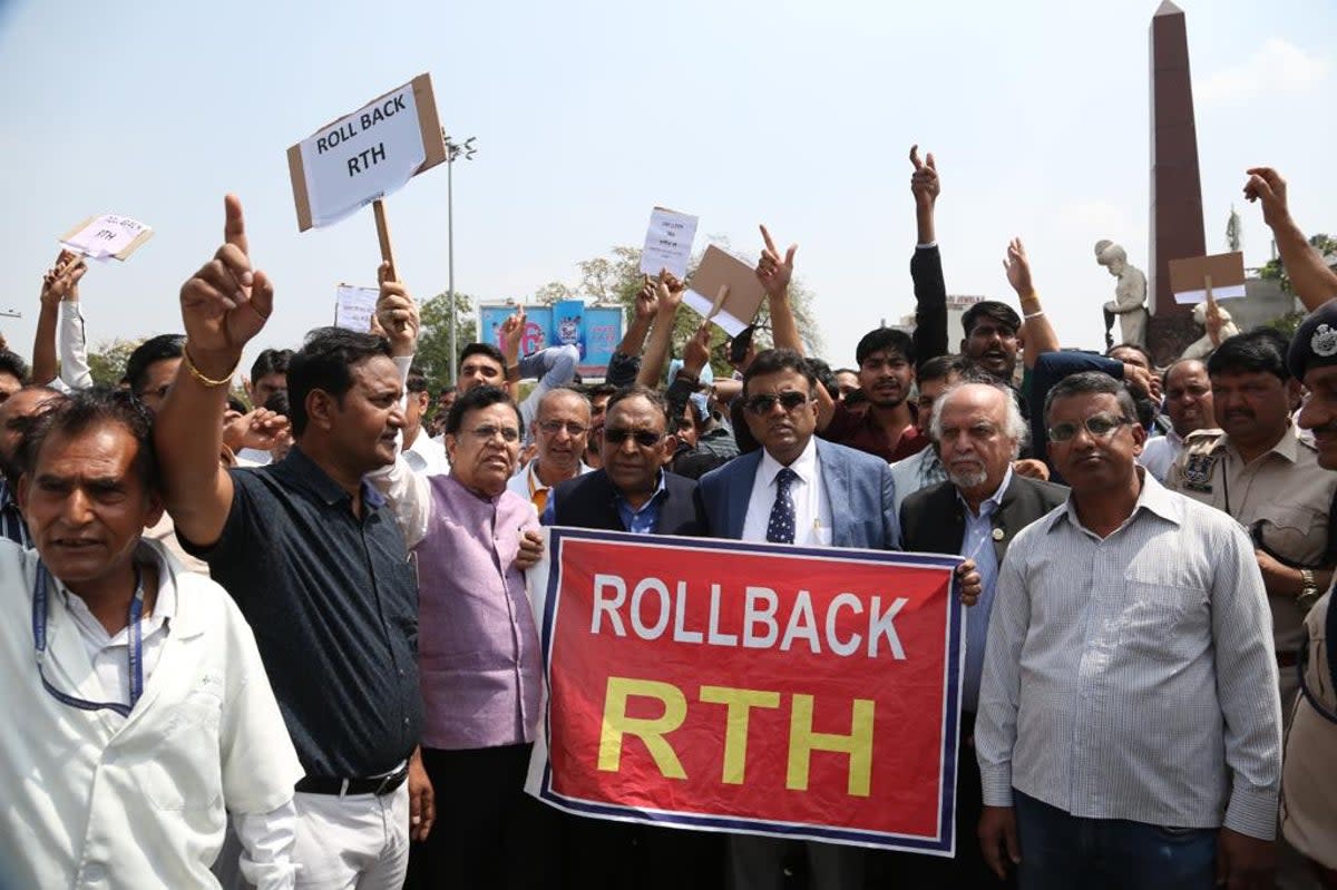Doctors in Rajasthan protest against the Right to Health Act (Twitter/IMAIndiaOrg)