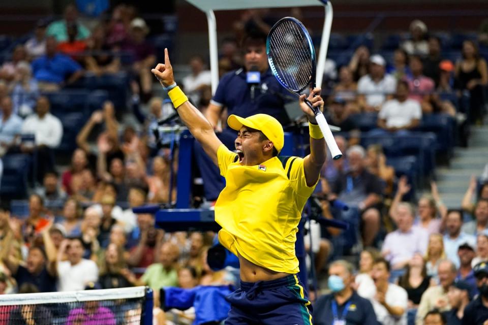 Rinky Hijikata enjoyed his tussle with Rafael Nadal (Charles Krupa/AP) (AP)