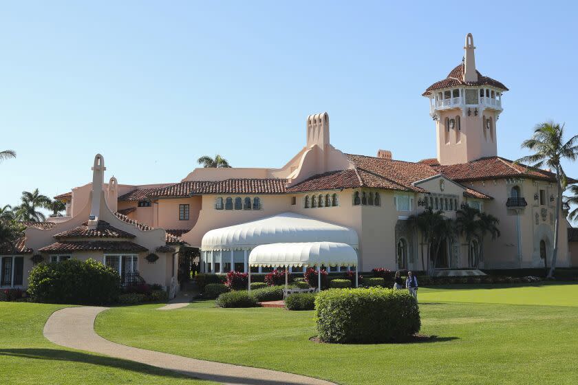 FILE - President Donald Trump's Mar-a-Lago estate is seen in Palm Beach, Fla., April 18, 2018. The Justice Department is appealing a judge's decision to name an independent arbiter to review records seized by the FBI from former President Donald Trump's Florida home. (AP Photo/Pablo Martinez Monsivais, File)