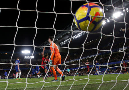 Soccer Football - Premier League - Chelsea vs AFC Bournemouth - Stamford Bridge, London, Britain - January 31, 2018 Bournemouth's Nathan Ake scores their third goal REUTERS/David Klein