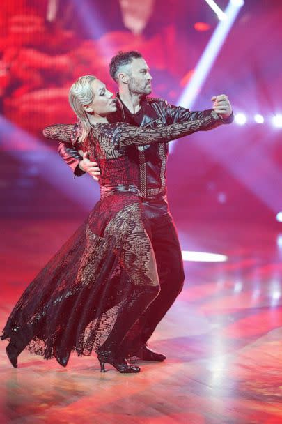 PHOTO: Sharna Burgess and Brian Austin Green compete during the 'Britney Night' episode of 'Dancing with the Stars' on Oct. 4, 2021. (Christopher Willard/ABC via Getty Images, FILE)