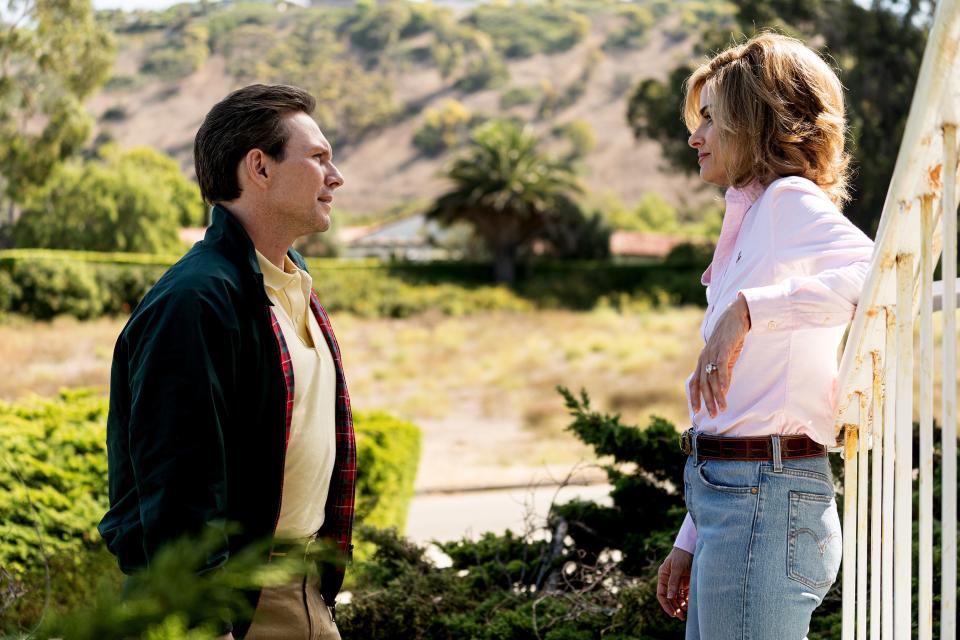 Christian Slater, with co-star Amanda Peet, plays Dan Broderick, in "Dirty John: The Betty Broderick Story."