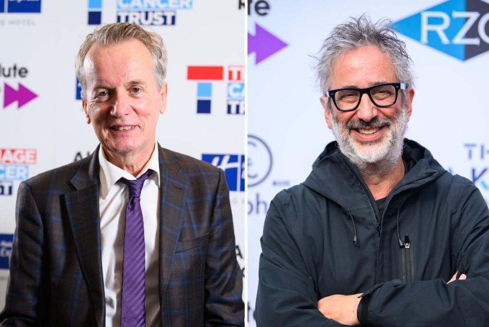 L-R: TV stars and comedians Frank Skinner and David Baddiel have been friends for years (Getty)