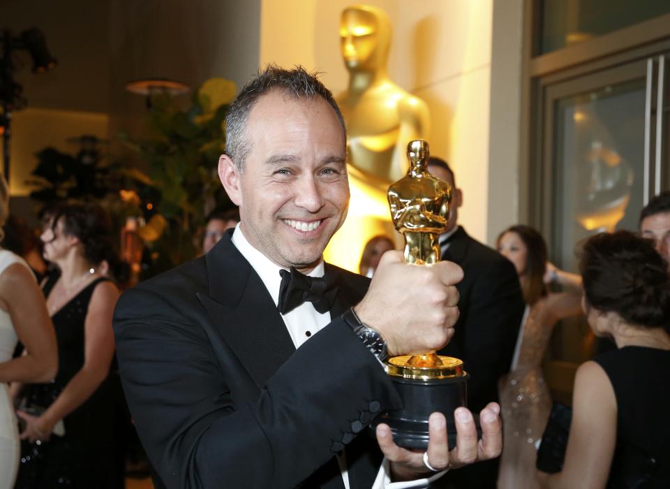 Jonas Rivera, winner of Best Animated Film for ‘Inside Out’ arrives at the Governors Ball after the 88th Academy Awards in Hollywood, California February 28, 2016. REUTERS/Lucy Nicholson