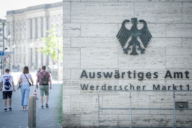 "Federal Foreign Office" can be read at the entrance to the ministry. Germany has summoned the acting chargé d'affaires of the Russian embassy in response to a Russian cyberattack on the governing Social Democratic Party (SPD) last year, a Foreign Office spokesman says. Kay Nietfeld/dpa