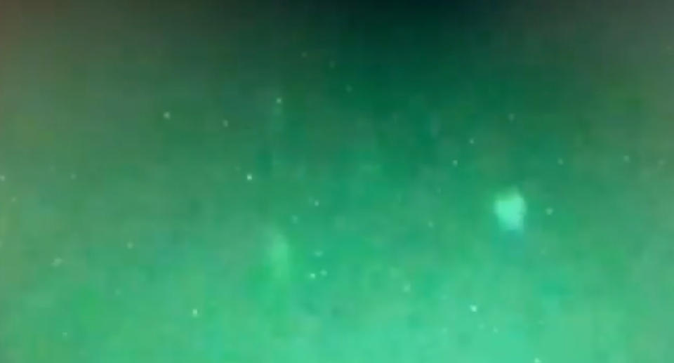 Screenshot of video of a UFO sightings from Navy personnel. 