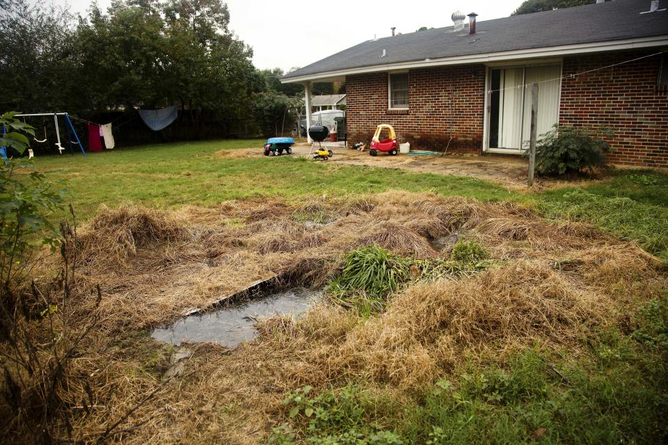 A house with a failing septic system, located on the border of Lowndes County and Montgomery County. Raw waste bubbles up from the broken tank, about a foot under the earth. (Photo: ANNA LEAH FOR HUFFPOST)