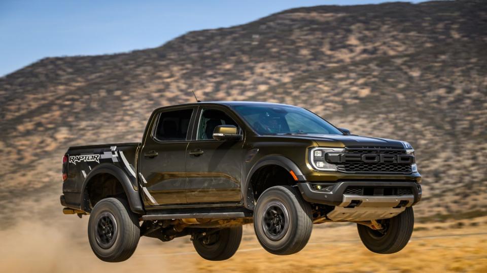 2024 ford ranger raptor in the air