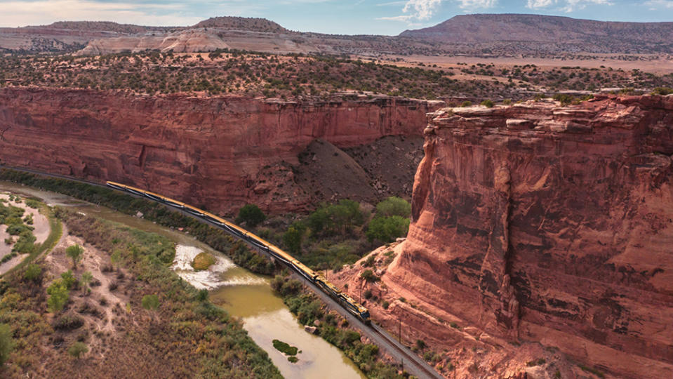 The Rocky Mountaineer passes through Ruby Canyon