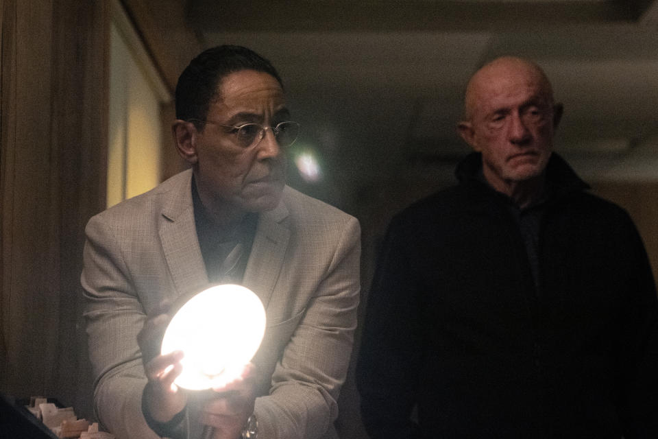 Giancarlo Esposito and Jonathan Banks in Better Call Saul<span class="copyright">Greg Lewis—AMC/Sony Pictures Television</span>