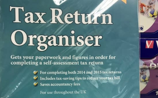 The out-of-date 'tax return organiser' was spotted in a branch of WH Smith in Sevenoaks - Phil Hall