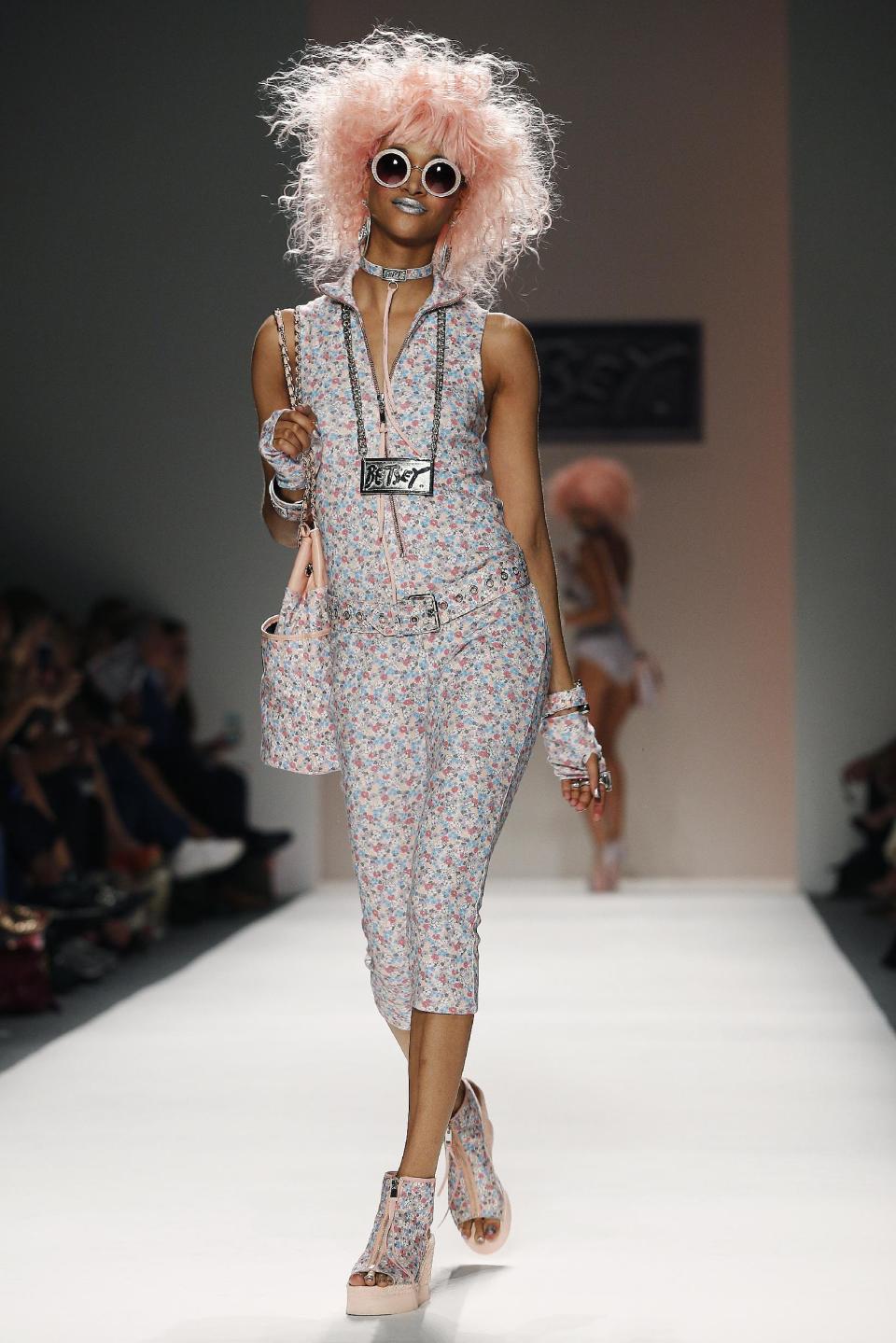 The Betsey Johnson Spring 2014 collection is modeled during Fashion Week in New York, Wednesday, Sept. 11, 2013. (AP Photo/John Minchillo)