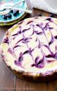 <p><span>Show off your skillz with a blueberry swirl.</span></p><p><span>Get the recipe from </span><a href="http://sallysbakingaddiction.com/2014/06/24/blueberry-swirl-cheesecake/" rel="nofollow noopener" target="_blank" data-ylk="slk:Sally's Baking Addiction;elm:context_link;itc:0;sec:content-canvas" class="link ">Sally's Baking Addiction</a><span>.</span><br></p>