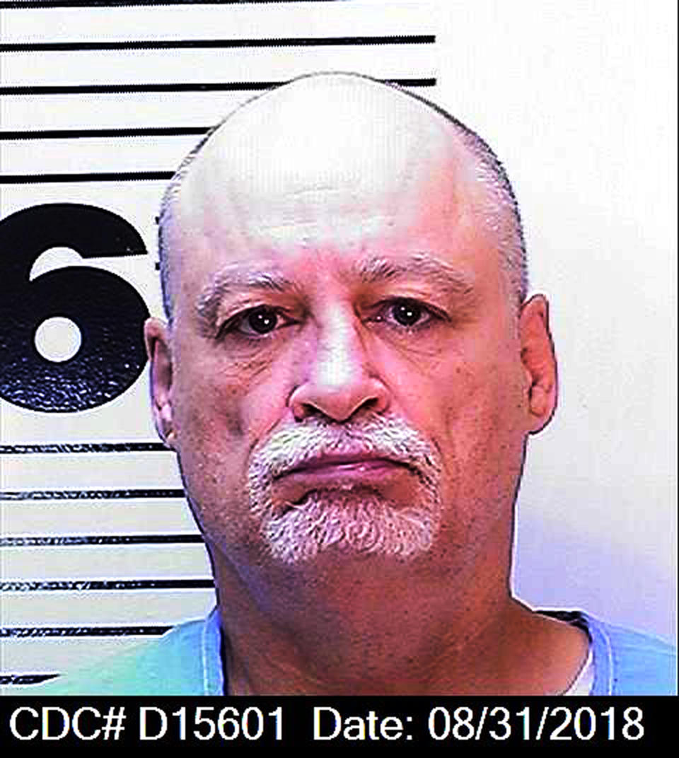 FILE - This file inmate identification photo from the California Department of Corrections and Rehabilitation (CDCR) shows Kenneth Earl Gay on Aug. 31, 2018. Prosecutors will re-try the case against Gay, but have not yet decided if they will seek the death penalty again. Gay, 62, is charged with murdering Los Angeles Police Officer Paul Verna in 1983. The California Supreme Court has twice overturned Gay's death penalty sentence and in February 2020 vacated his original conviction, forcing the Los Angeles County District Attorney's office to decide if it would pursue the case again. (CDCR via AP, File)