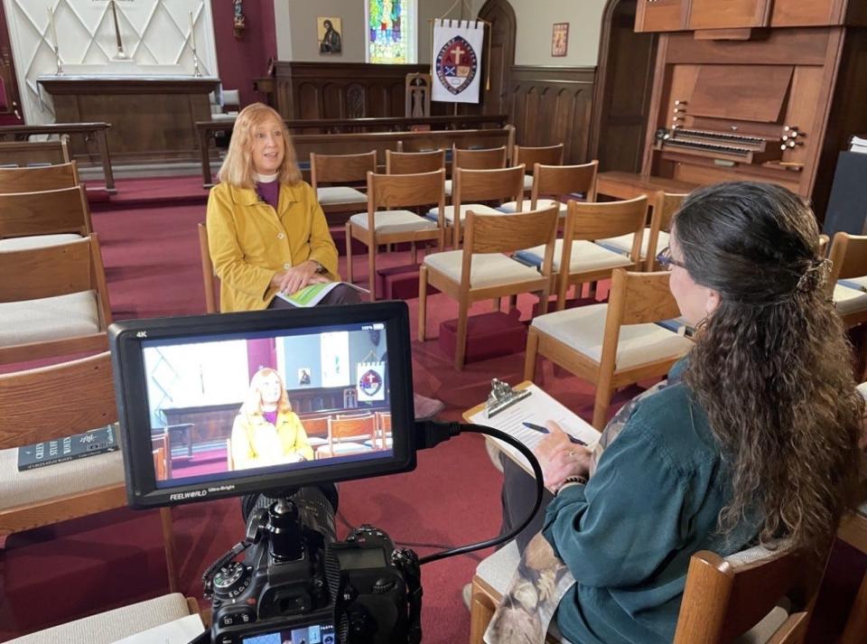 Rev. Cathleen Bascom, Episcopal Bishop of Kansas, will be among the 20 participants in the "Hot Times in the Heartland" documentary. Bascom was interviewed by co-producer Laura Mead.